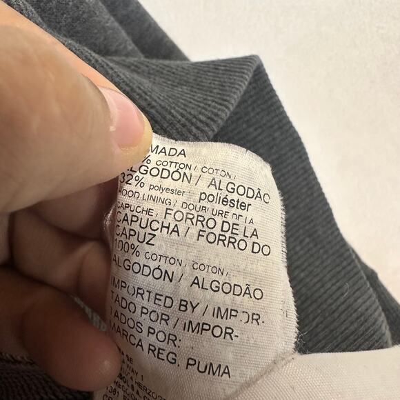 Puma Mens Gray XL Slouch Drawstring Hoodie Active Comfy Outdoors 100% Cotton - Picture 7 of 13